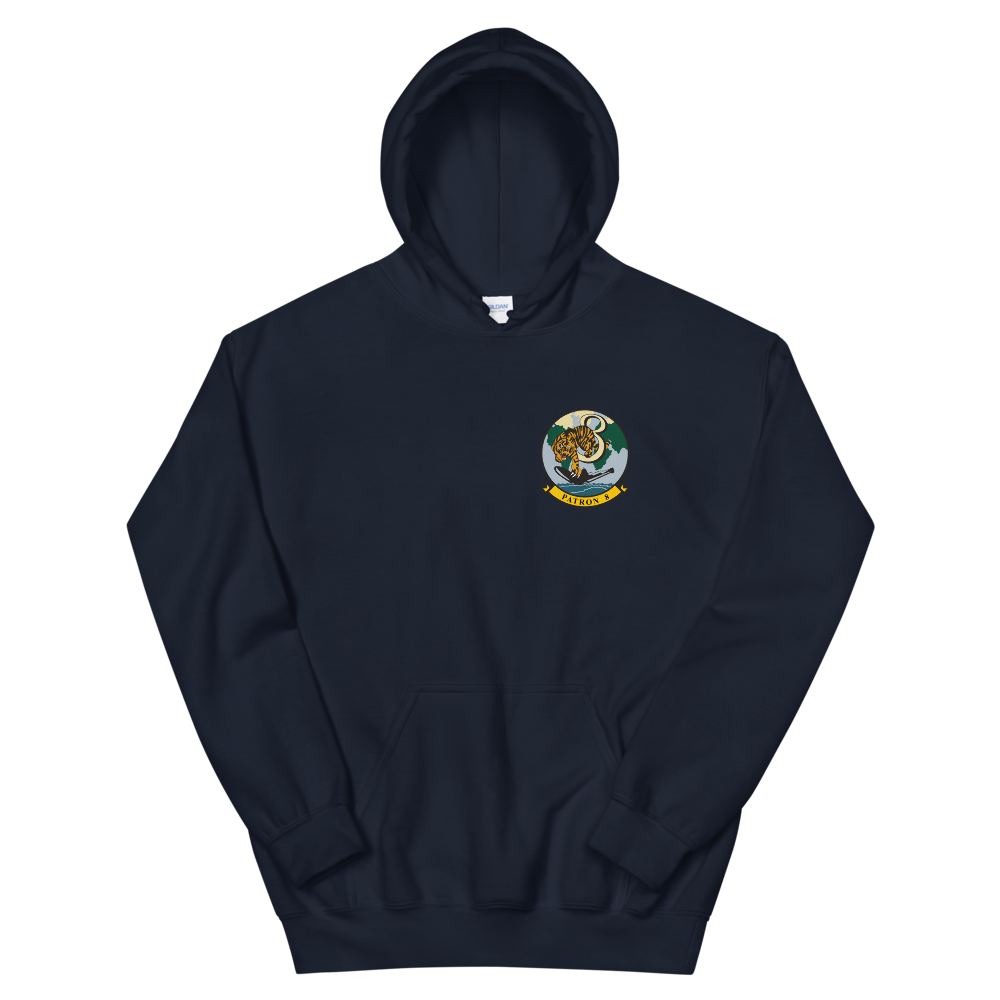 VP-8 Fighting Tigers Squadron Crest Hoodie – front view, navy