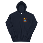 VP-1 Screaming Eagles Crest Hoodie – front view, navy