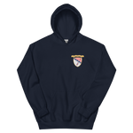 USS Chicago (CG-11) Ship's Crest Hoodie - Gold – front view, navy