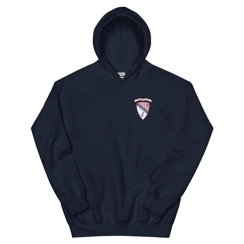 USS Chicago (CG-11) Ship's Crest Hoodie – front view, navy