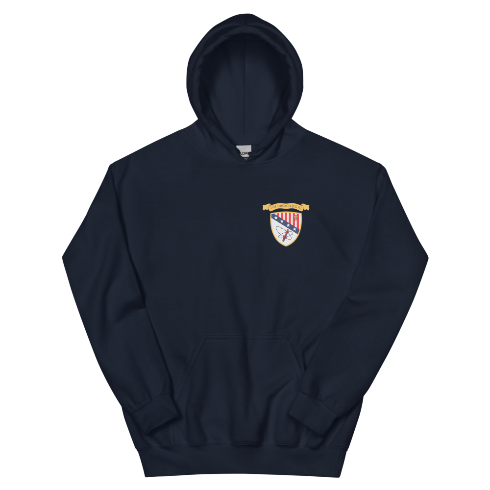 USS Chicago (CG-11) 1976 WESTPAC Cruise Hoodie – front view, navy