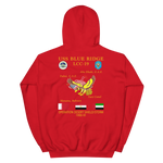 USS Blue Ridge (LCC-19) 1990-91 ODS/S Cruise Hoodie – back view, red