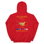 USS Chicago (CG-11) 1976 WESTPAC Cruise Hoodie – back view, red