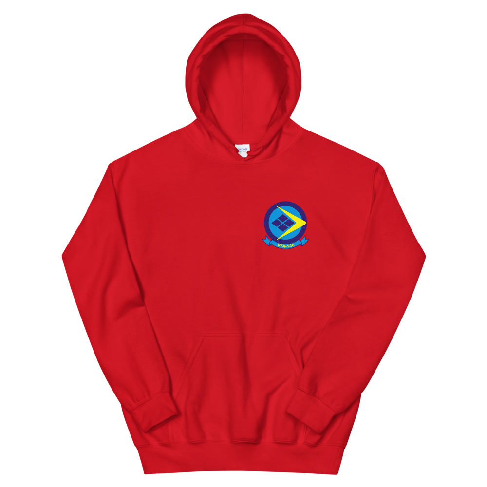 VFA-146 Blue Diamonds Squadron Crest Unisex Hoodie – front view, red