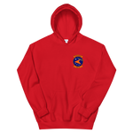 VFA-81 Sunliners Squadron Crest Unisex Hoodie – front view, red