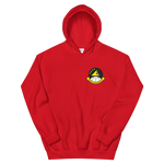 VFA-115 Eagles Squadron Crest Unisex Hoodie – front view, red