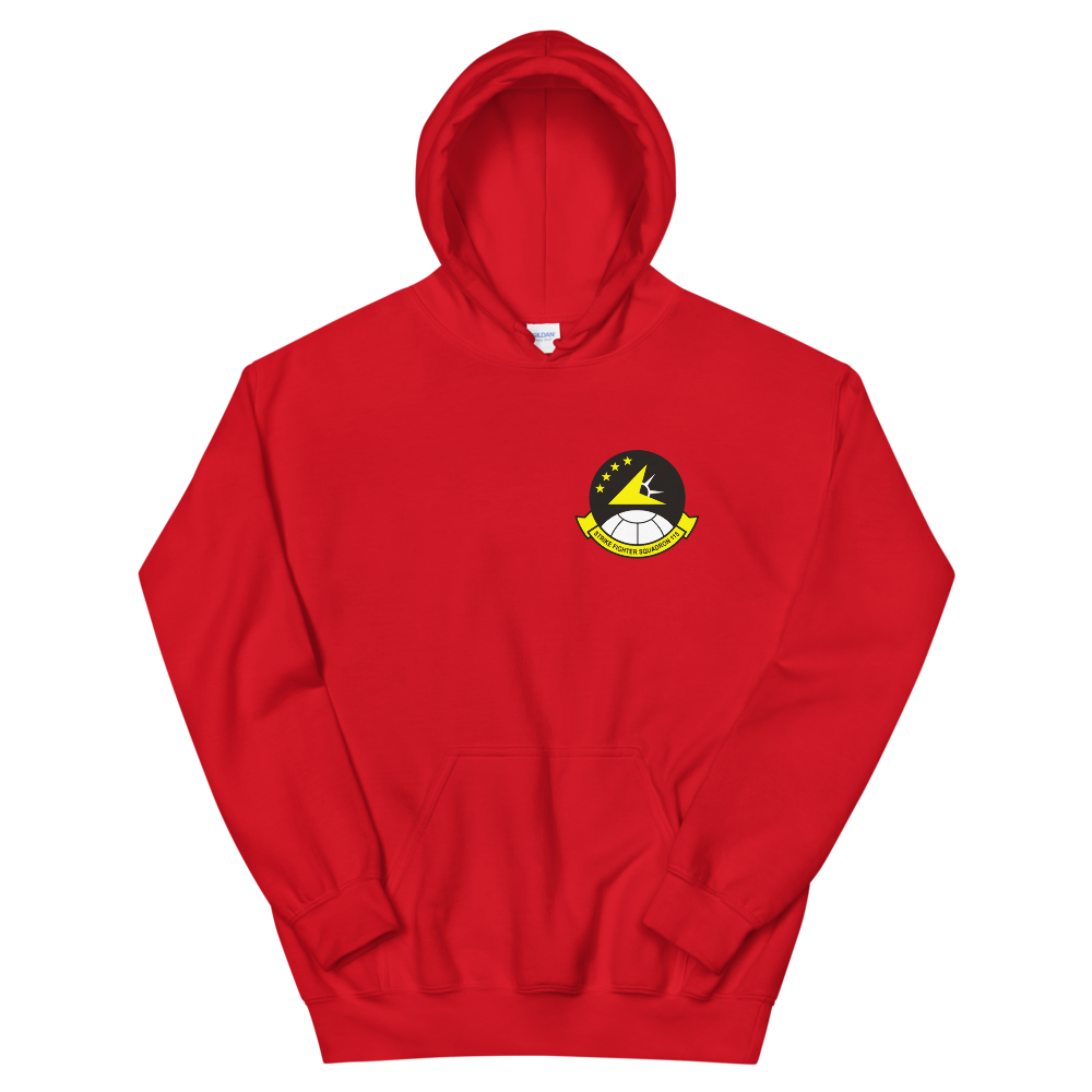 VFA-115 Eagles Squadron Crest Unisex Hoodie – front view, red