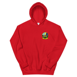HSC-11 Dragonslayers Squadron Crest Unisex Hoodie – front view, red