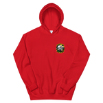 HSC-21 Blackjacks Squadron Crest Unisex Hoodie – front view, red