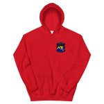 HSC-25 Island Knights Squadron Crest Unisex Hoodie – front view, red