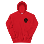 HSC-9 Tridents Squadron Crest Unisex Hoodie – front view, red
