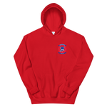 HSM-35 Magicians Squadron Crest Unisex Hoodie – front view, red