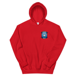 HSM-41 Seahawks Squadron Crest Unisex Hoodie – front view, red