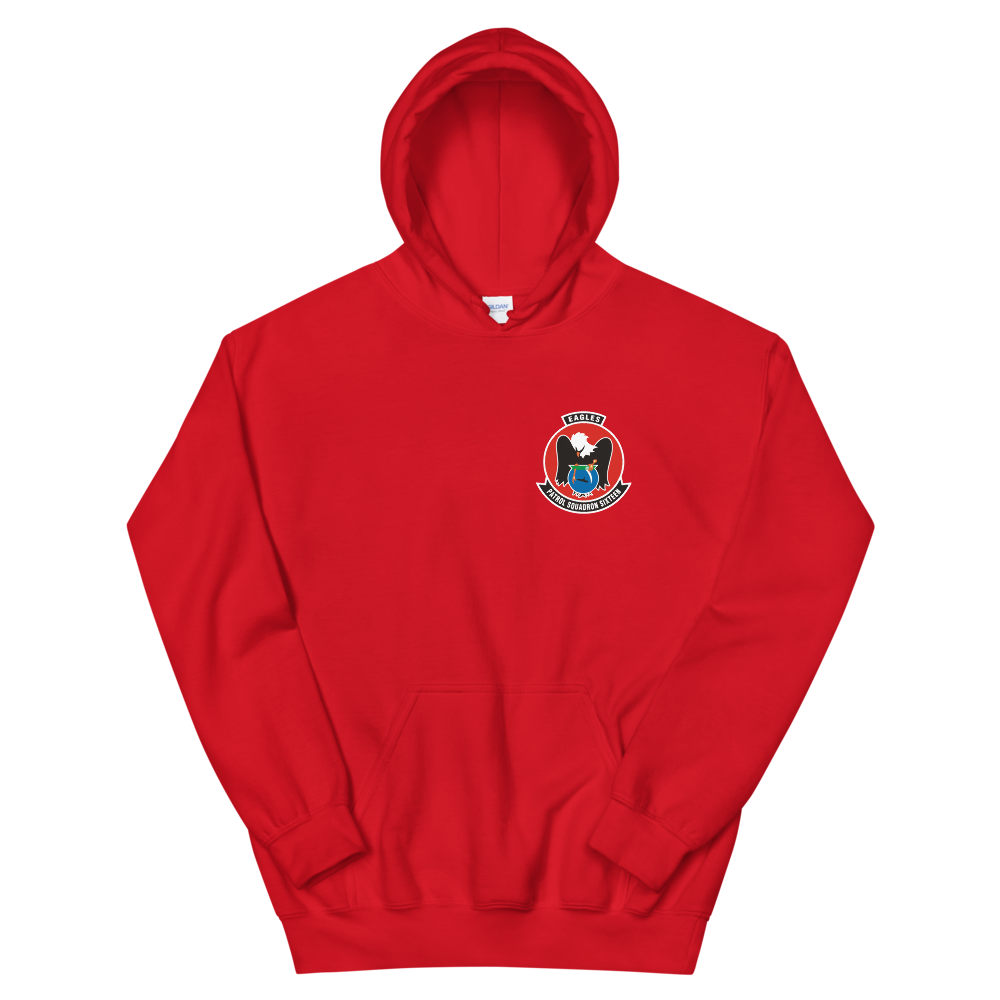 VP-16 Eagles Squadron Crest Hoodie – front view, red