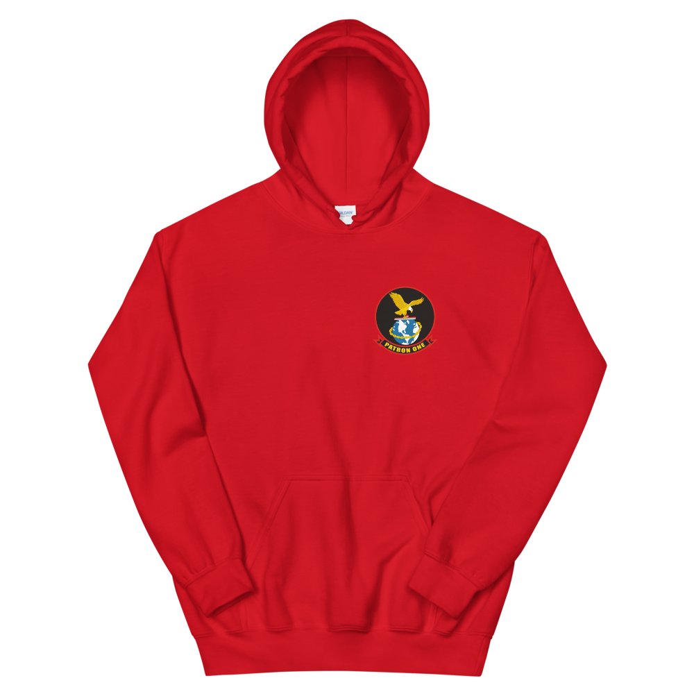 VP-1 Screaming Eagles Crest Hoodie – front view, red