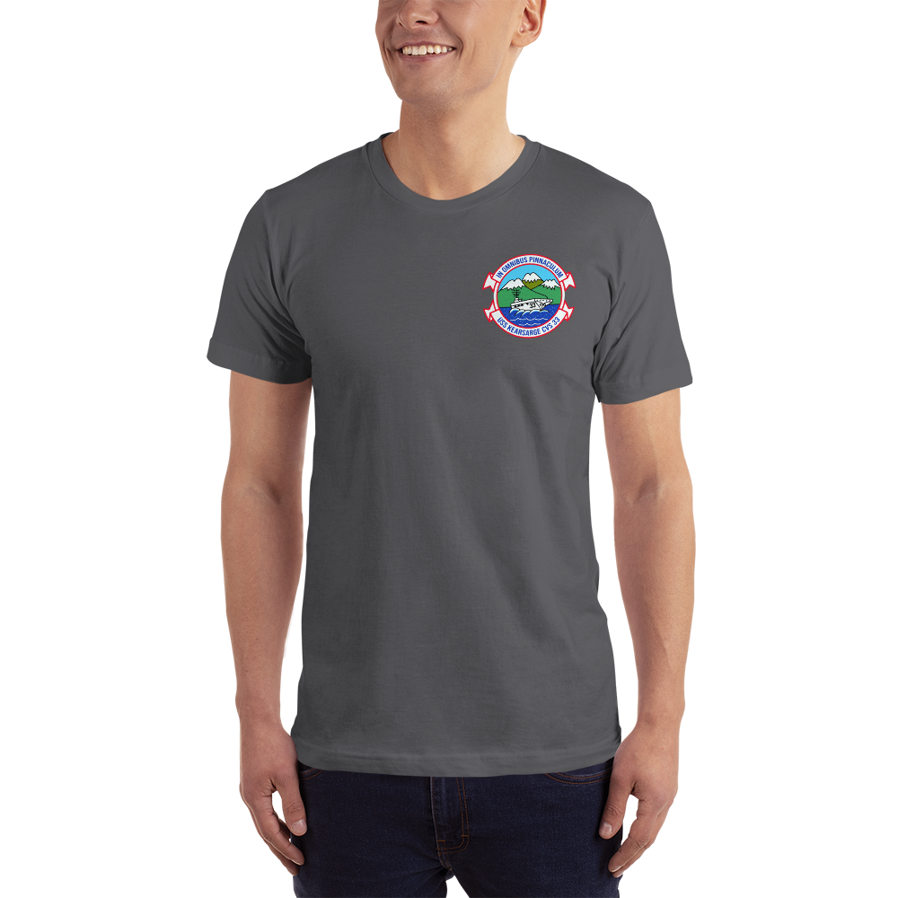 USS Kearsarge (CVS-33) Ship's Crest T-Shirt – front view, asphalt