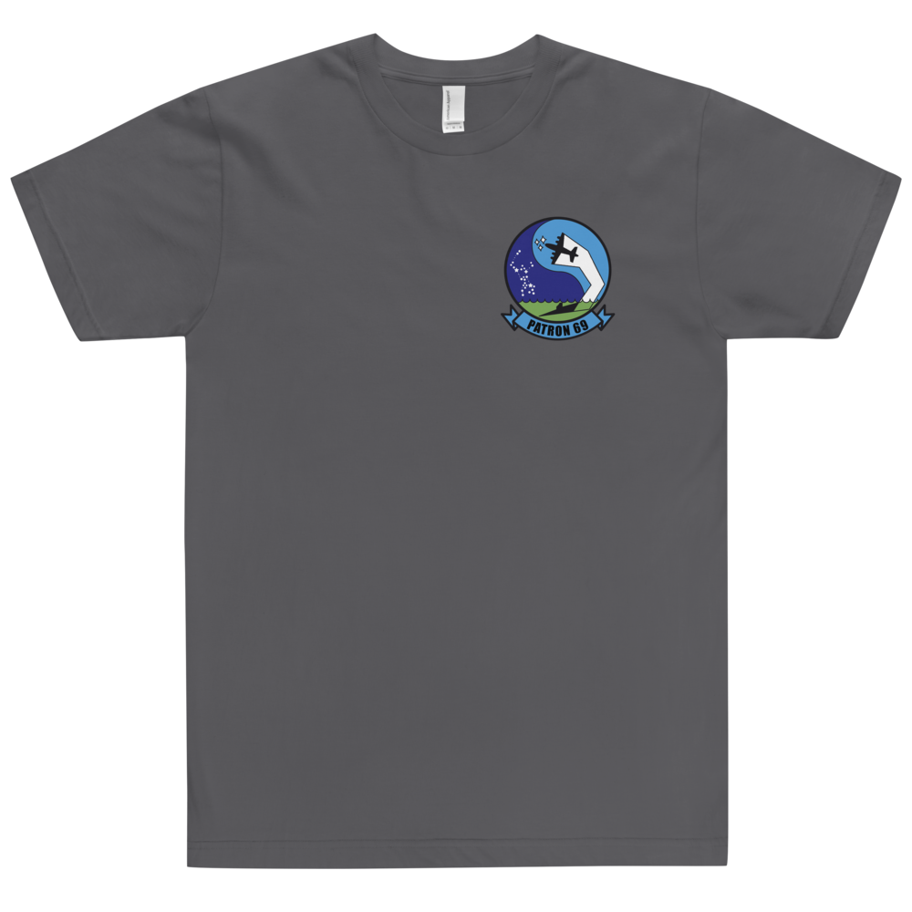 VP-69 Totems Squadron Crest T-Shirt – front view, asphalt