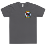 VP-91 Blackcats Squadron Crest T-Shirt – front view, asphalt