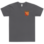 USS Gridley (CG-21) Ship's Crest T-Shirt – front view, asphalt