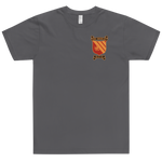 USS Gridley (DLG-21) Ship's Crest T-Shirt – front view, asphalt