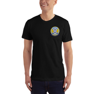 USS Yorktown (CVS-10) Ship's Crest T-Shirt – front view, black