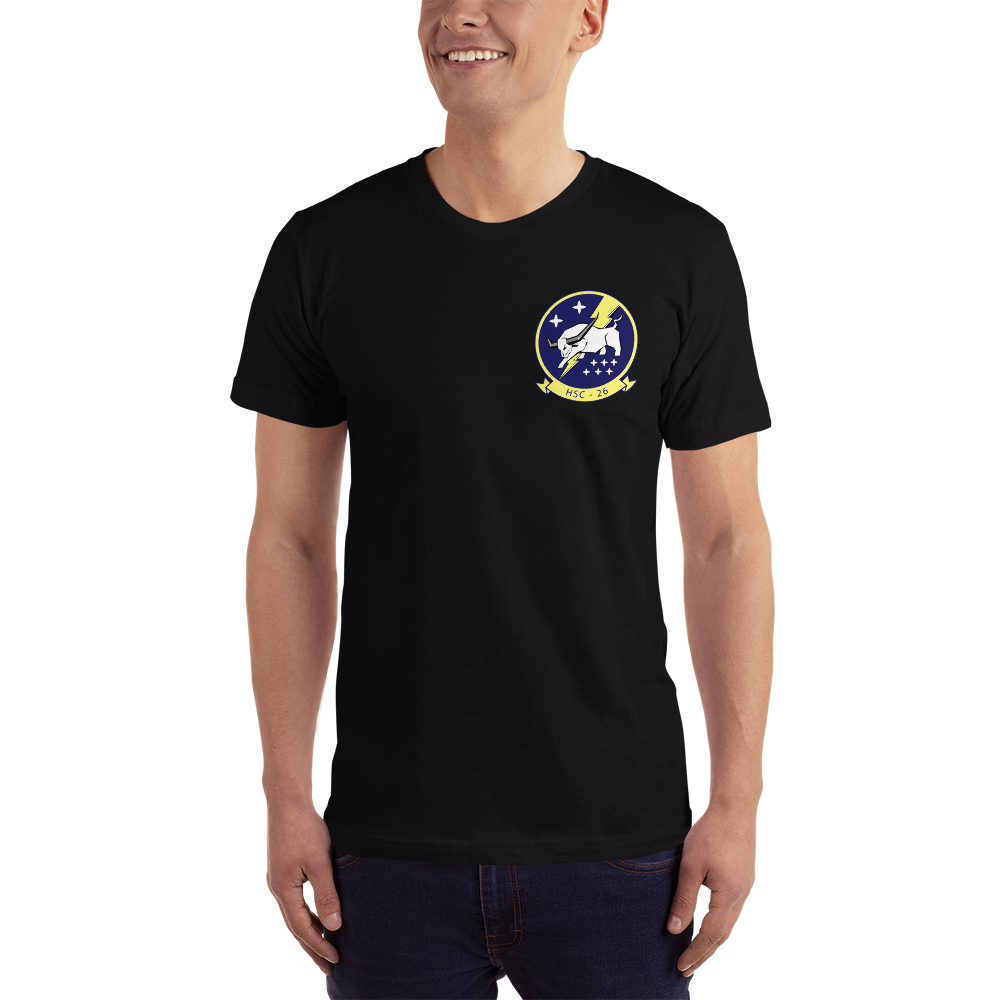 HSC-26 Chargers Squadron Crest T-Shirt – front view, black