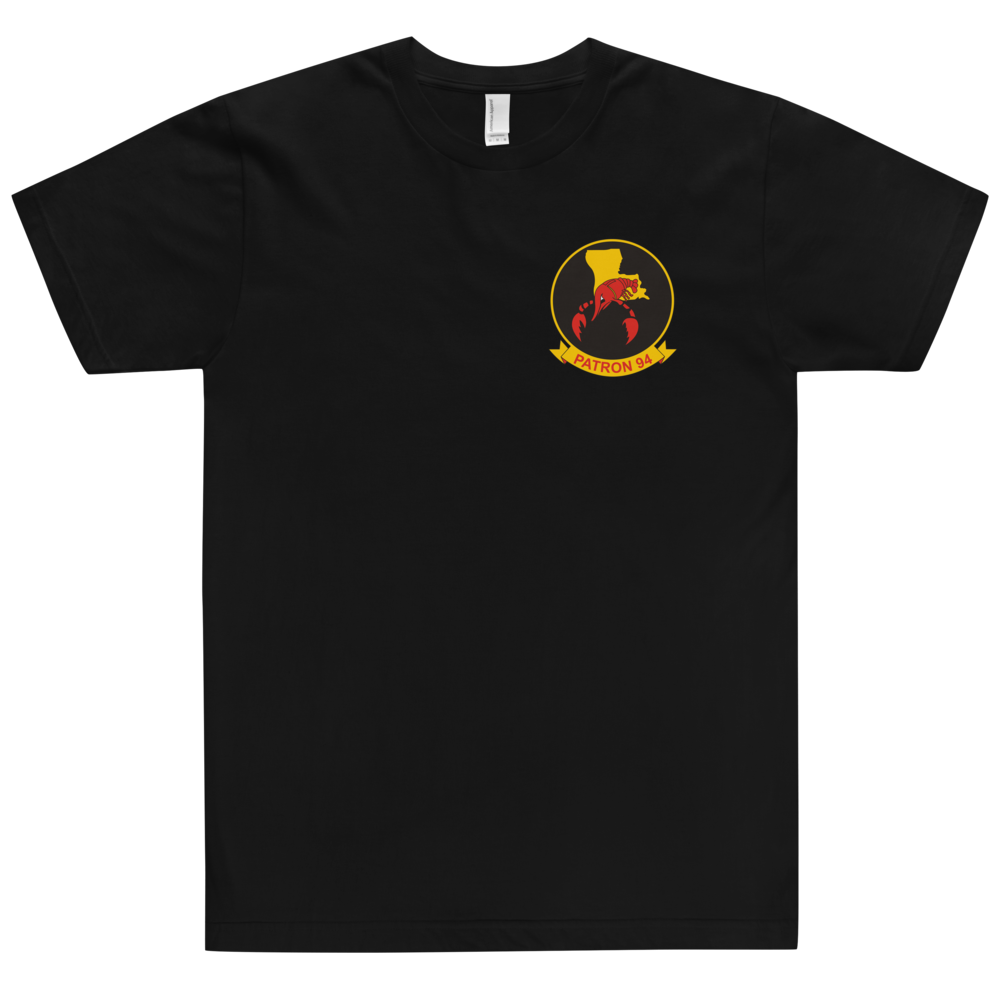 VP-94 Crawfisher's Squadron Crest T-Shirt – front view, black