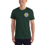 USS Yorktown (CVS-10) Ship's Crest T-Shirt – front view, forest