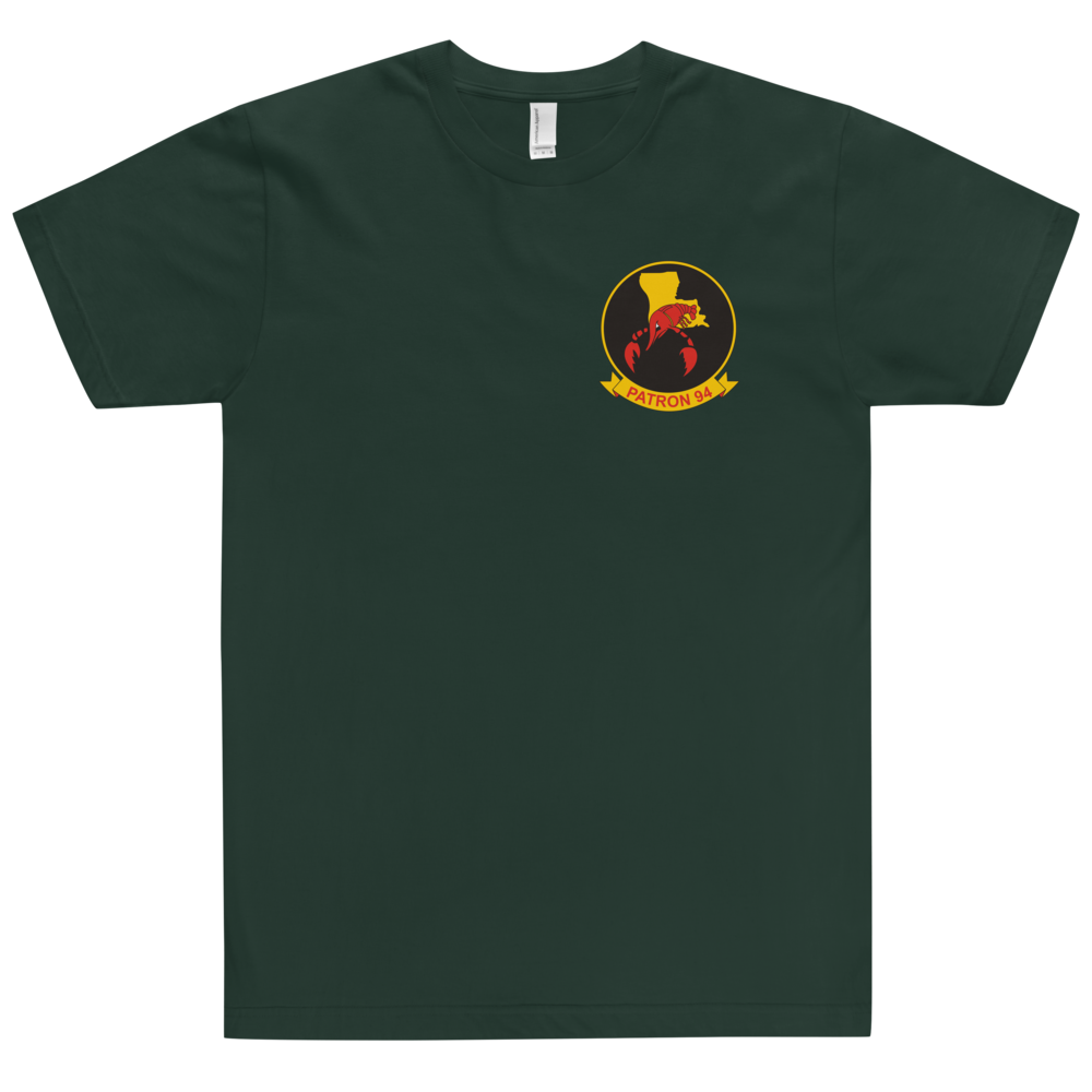 VP-94 Crawfisher's Squadron Crest T-Shirt – front view, forest