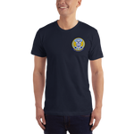 USS Yorktown (CVS-10) Ship's Crest T-Shirt – front view, navy