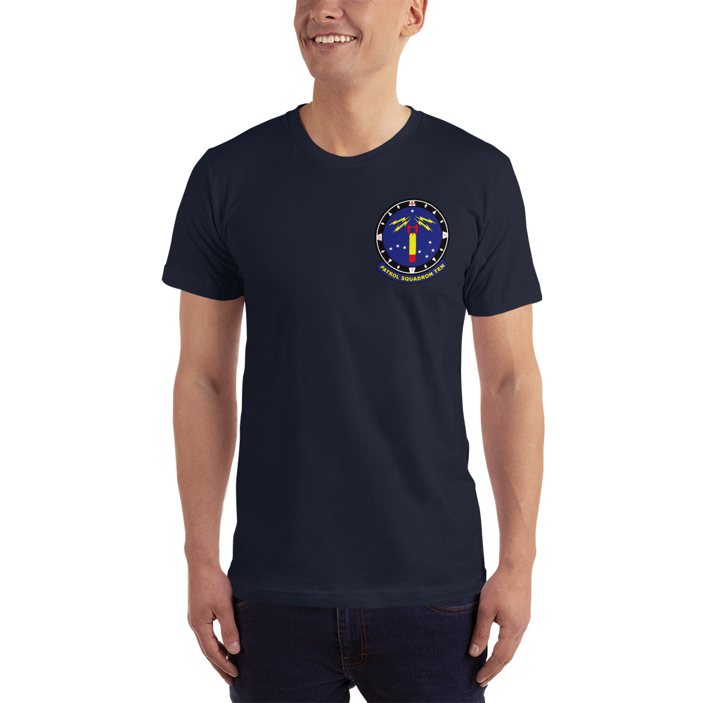 VP-10 Red Lancers Squadron Crest T-Shirt – front view, navy