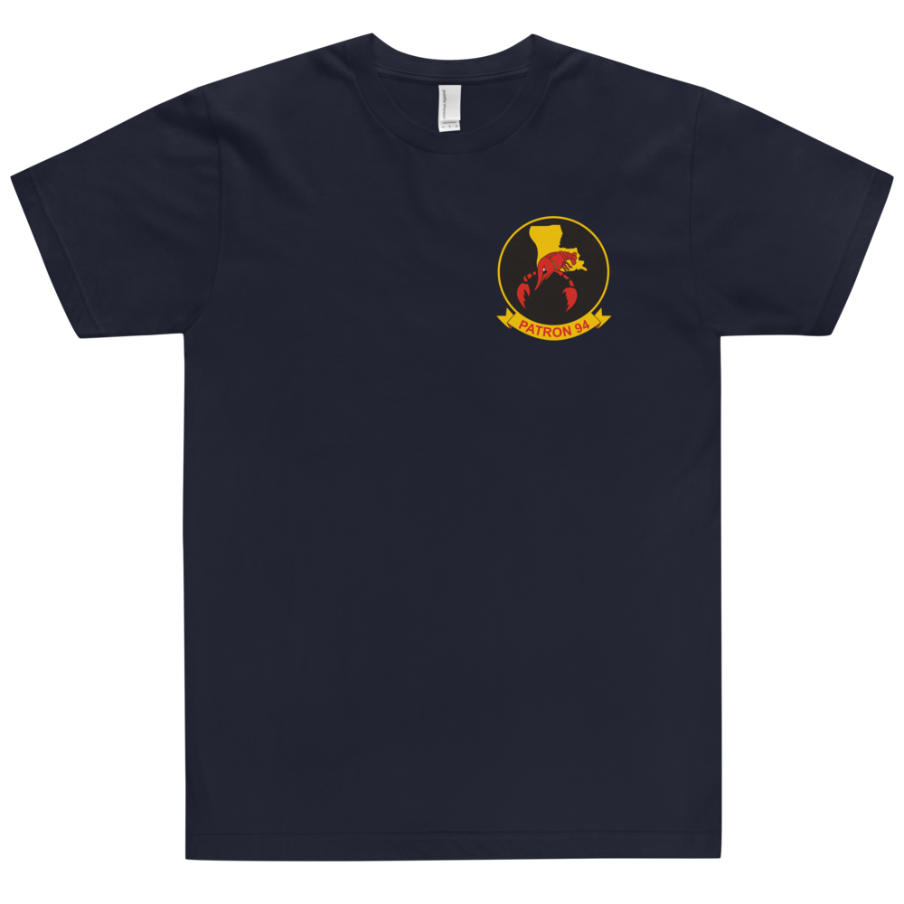VP-94 Crawfisher's Squadron Crest T-Shirt – front view, navy