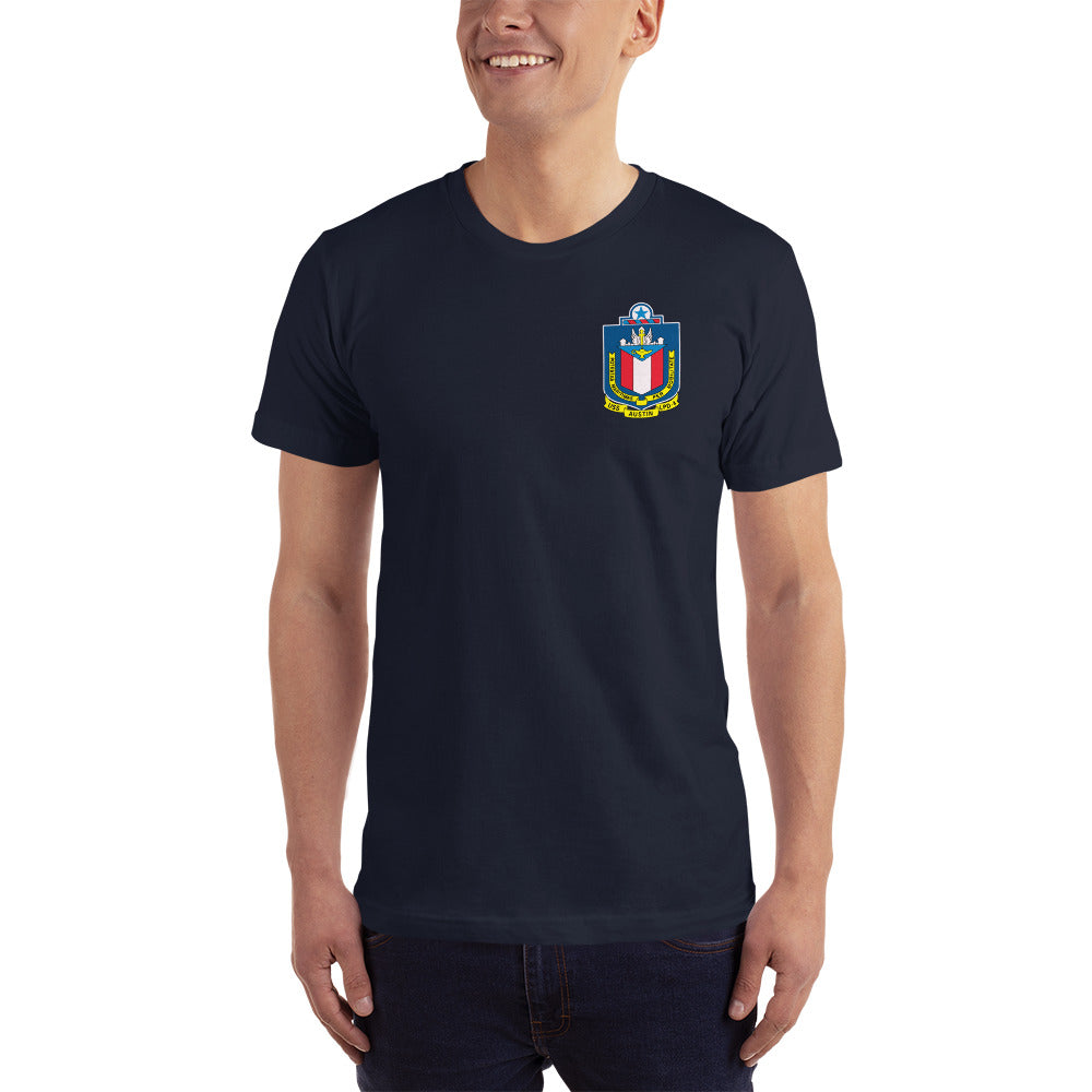 USS Austin (LPD-4) Ship's Crest T-Shirt – front view, navy