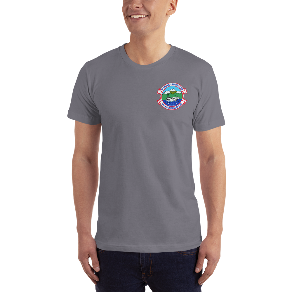 USS Kearsarge (CVS-33) Ship's Crest T-Shirt – front view, slate