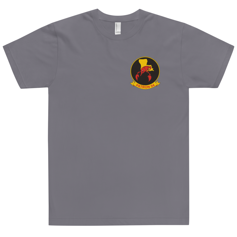 VP-94 Crawfisher's Squadron Crest T-Shirt – front view, slate