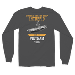 USS Intrepid (CVS-11) 1966 Vietnam Long Sleeve T-Shirt – back view, asphalt