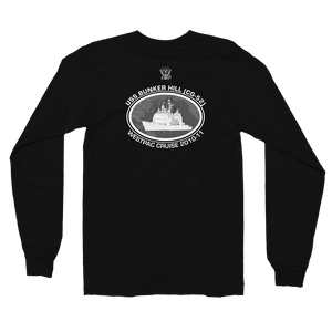 USS Bunker Hill (CG-52) 2010-11 Deployment Long Sleeve Shirt – back view, black