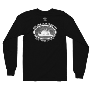 USS San Jacinto (CG-56) 2013-14 Deployment Long Sleeve T-Shirt – back view, black
