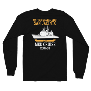 USS San Jacinto (CG-56) 2007-08 Deployment Long Sleeve T-Shirt – back view, black