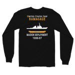 USS Ramage (DDG-61) 1996-97 MAIDEN DEPLOYMENT Long Sleeve T-Shirt – back view, black