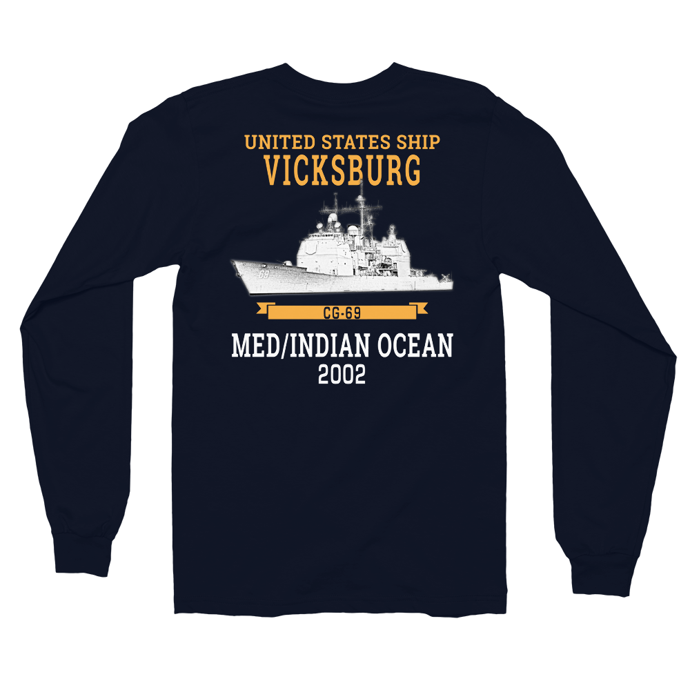 USS Vicksburg (CG-69) 2002 MED/IO Long sleeve t-shirt