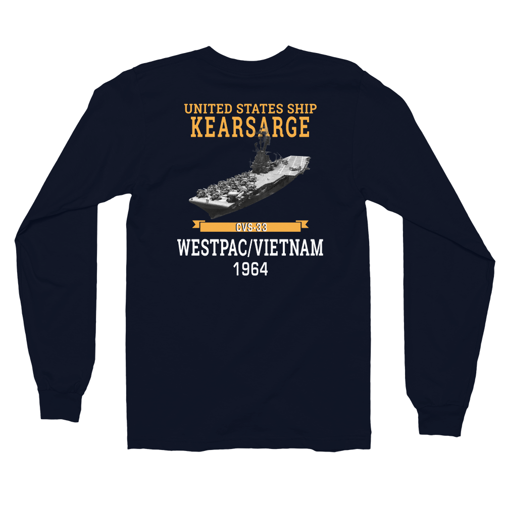 USS Kearsarge (CVS-33) 1964 WESTPAC/VIETNAM Long Sleeve T-Shirt – back view, navy