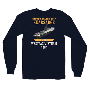USS Kearsarge (CVS-33) 1964 WESTPAC/VIETNAM Long Sleeve T-Shirt – back view, navy