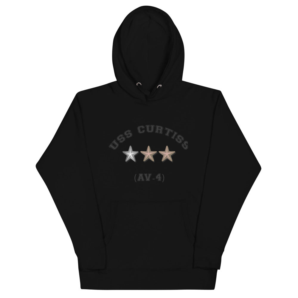 USS Curtiss (AV-4) Unisex Hoodie – front view, black