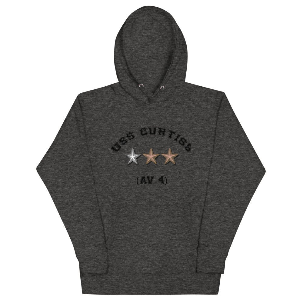 USS Curtiss (AV-4) Unisex Hoodie – front view, heather