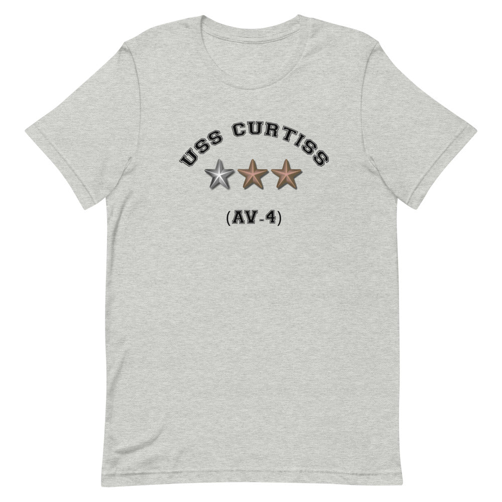USS Curtiss (AV-4) Short-Sleeve Unisex T-Shirt – front view, heather