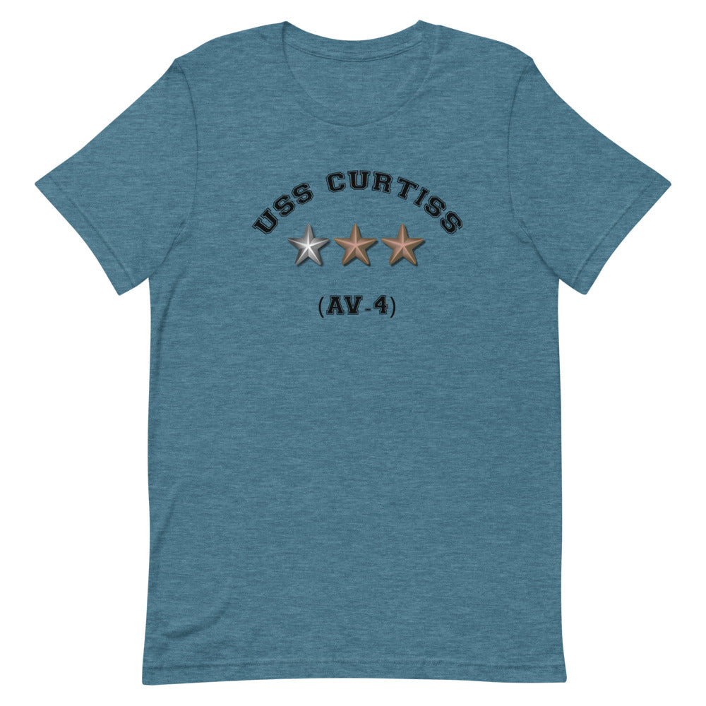 USS Curtiss (AV-4) Short-Sleeve Unisex T-Shirt – front view, heather
