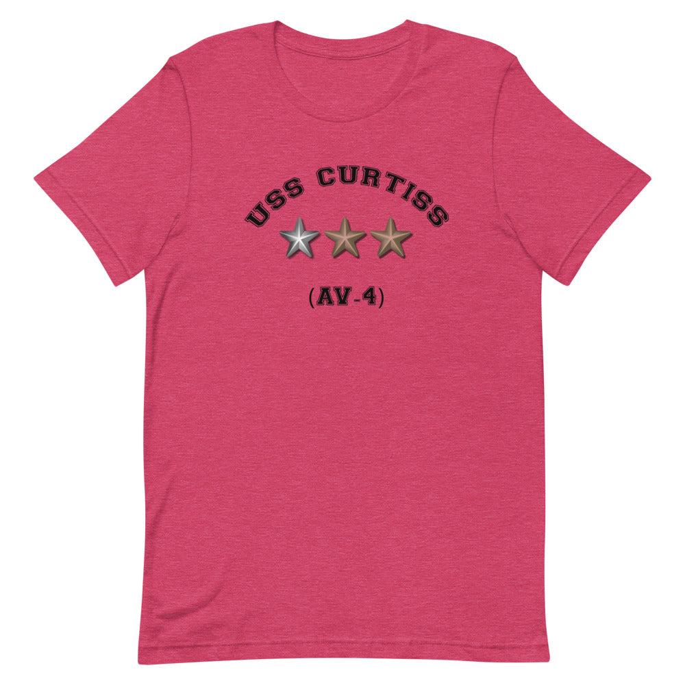 USS Curtiss (AV-4) Short-Sleeve Unisex T-Shirt – front view, heather
