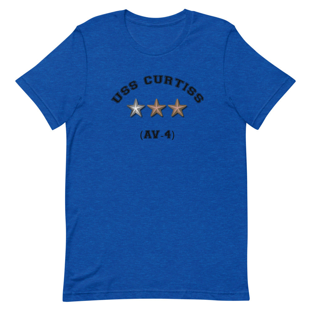 USS Curtiss (AV-4) Short-Sleeve Unisex T-Shirt – front view, heather