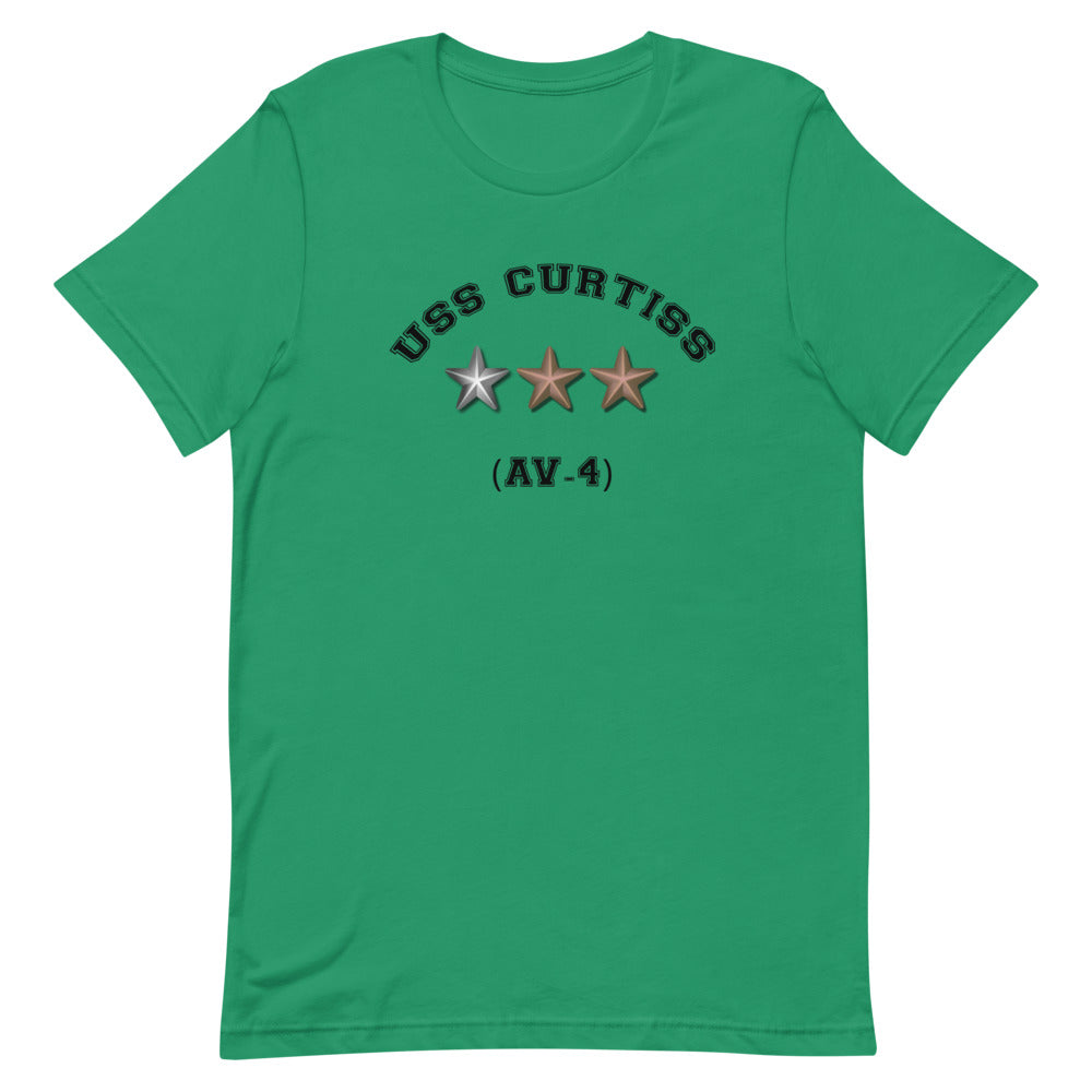 USS Curtiss (AV-4) Short-Sleeve Unisex T-Shirt – front view, kelly